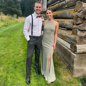 BHLDN Lennox Halter Crepe Gown